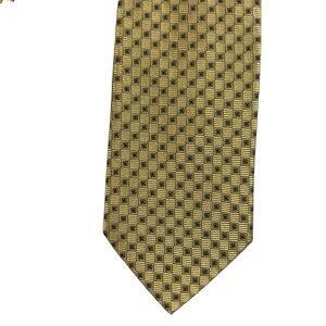 Brooks Brothers Men's‎ Tie Yellow Gold Geometric 100% Silk  3" Geometric Yellow
